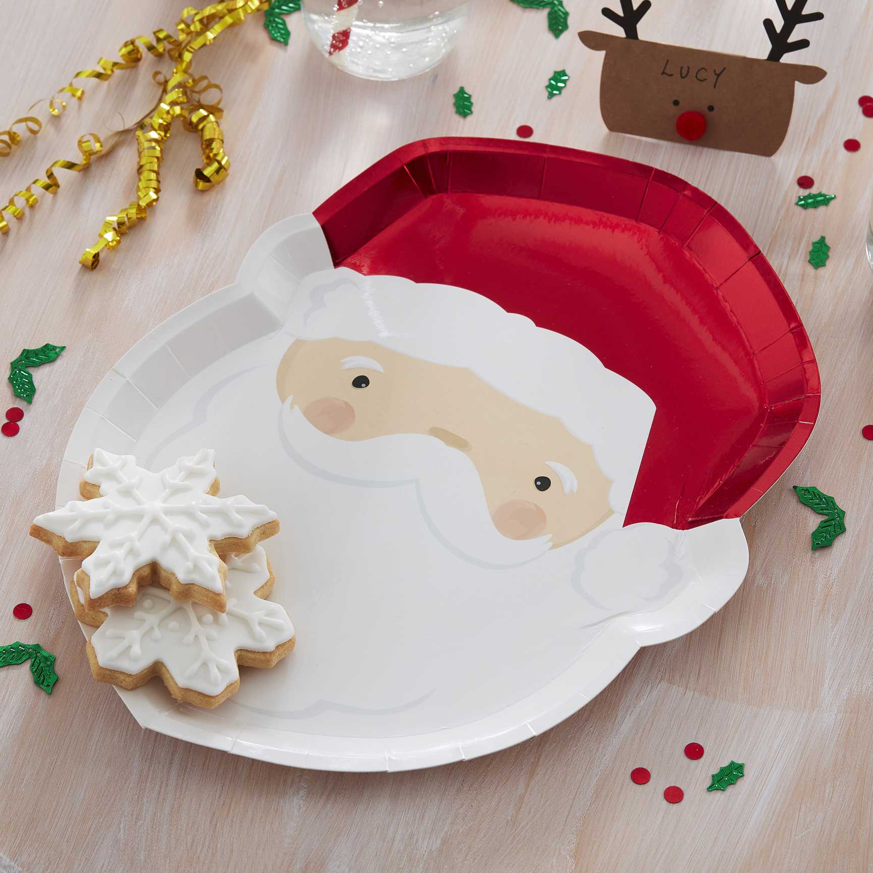 Christmas Santa Paper Party Plates - Christmas party decorations and tableware from Party & Pout Australia