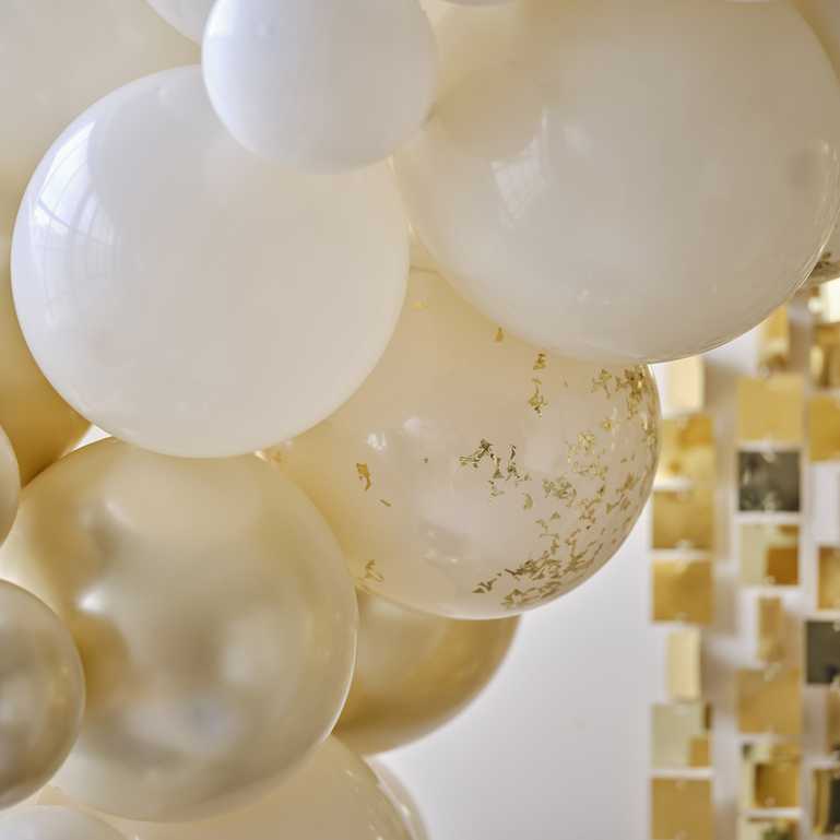 elegant balloon garland arch black nude champagne gold for weddings birthdays celebrations