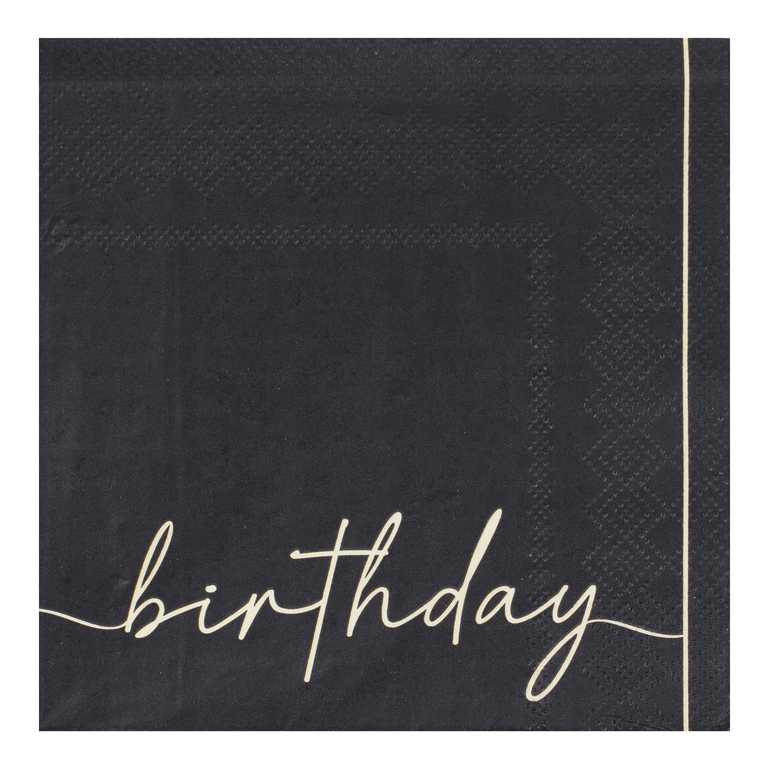 Stylish birthday napkins nude black party tableware