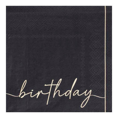 Stylish birthday napkins nude black party tableware