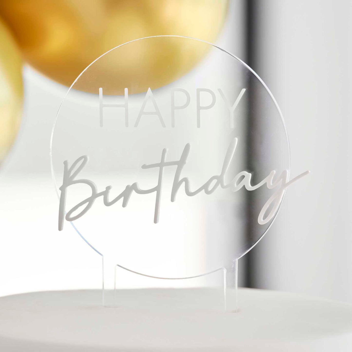 clear acrylic Happy Birthday cake topper birthday supplies