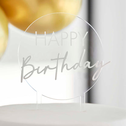 clear acrylic Happy Birthday cake topper birthday supplies