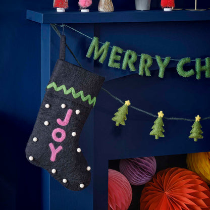 Colourful Felt Christmas Stocking - Christmas party decorations and tableware from Party & Pout Australia
