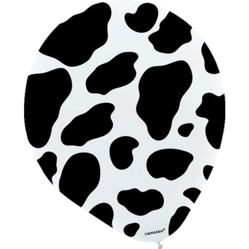 Cow Print Latex Party Balloons - party balloons and balloon decorations from Party & Pout Australia