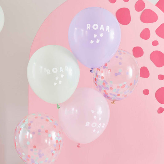 Pink lilac pastel green roar balloon bundle kids birthday Australia