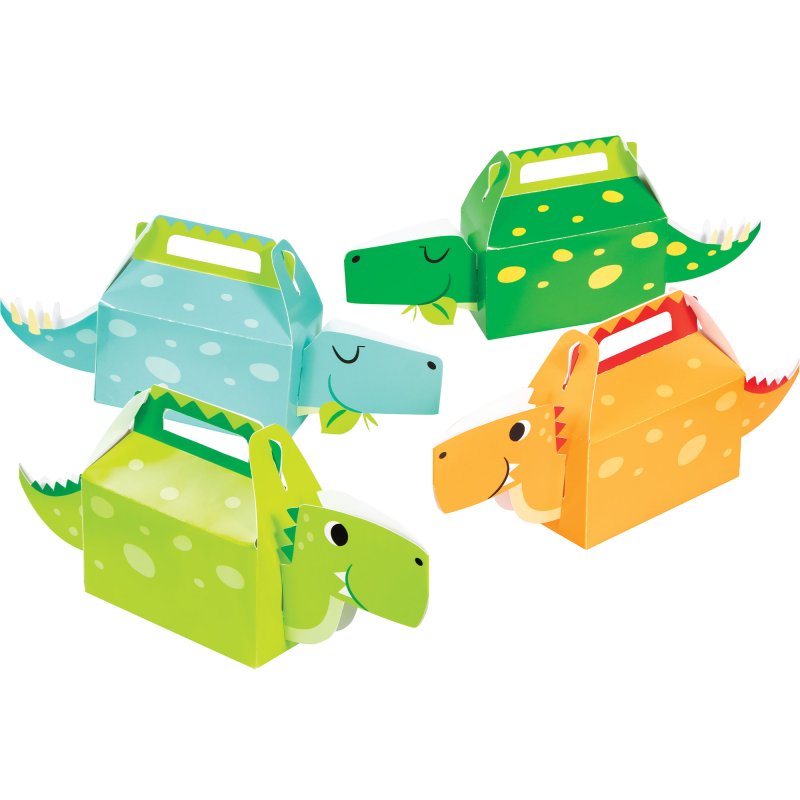 Dinosaur Party Treat Boxes Pk 4 - party favour bags, treat boxes and gift packaging from Party & Pout Australia