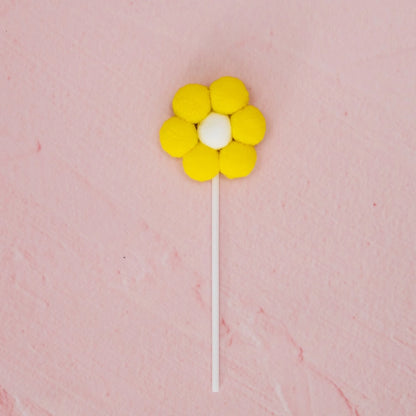 yellow pom pom daisy cake topper birthday cake decoration Australia
