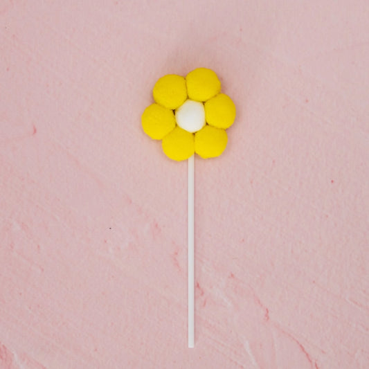 yellow pom pom daisy cake topper birthday cake decoration Australia
