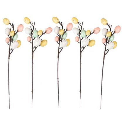decorative Easter floral stems with eggs for holiday centrepiece