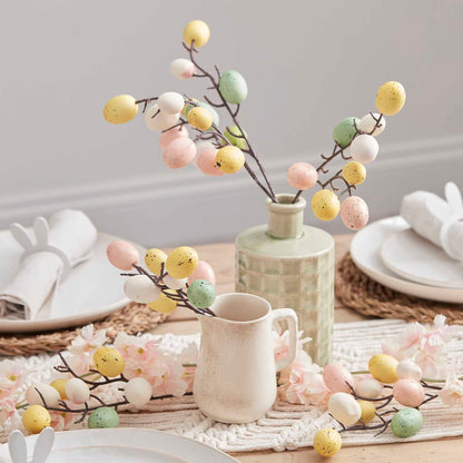 pastel Easter egg stems decoration for spring party or Easter table