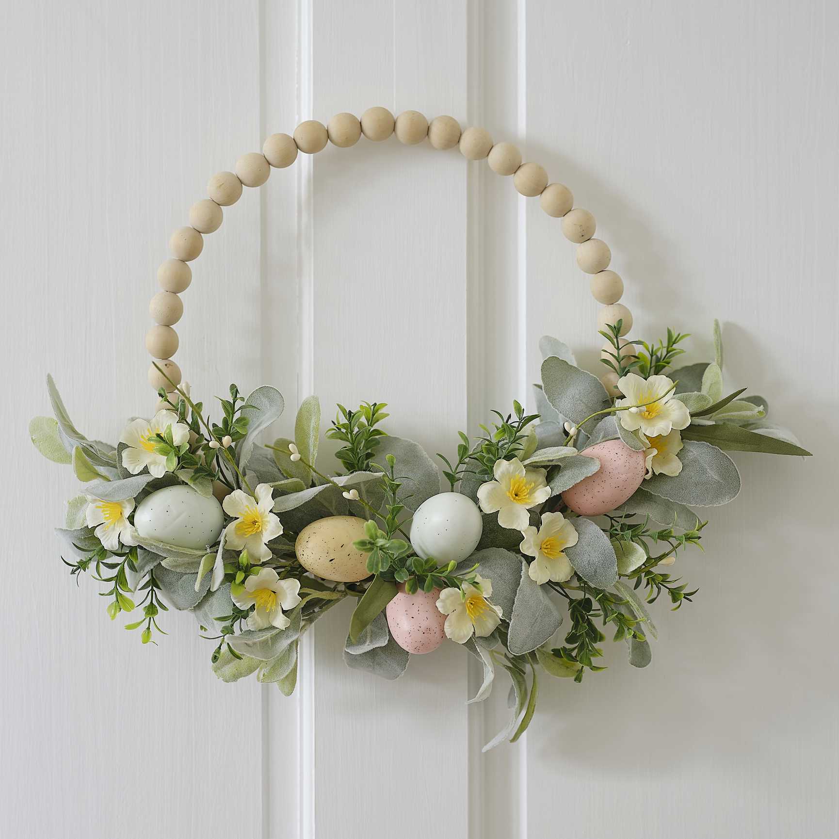 Wooden Bead Floral Easter Wreath Decoration - party supplies and decorations from Party & Pout Australia