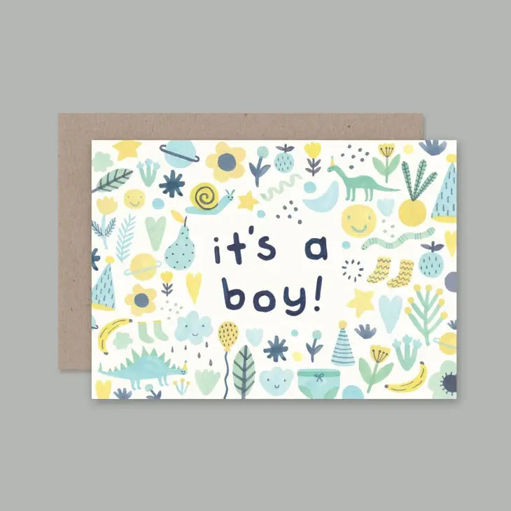 It's a Boy Greeting Card - party invitations, cards and stationery from Party & Pout Australia