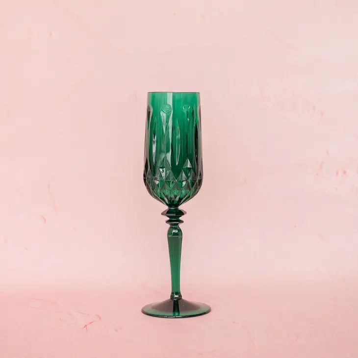 emerald champagne flute set 4pc tinted glass party supplies Australia
