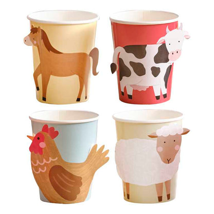 Barnyard party paper cups farm animal design party supplies Australia