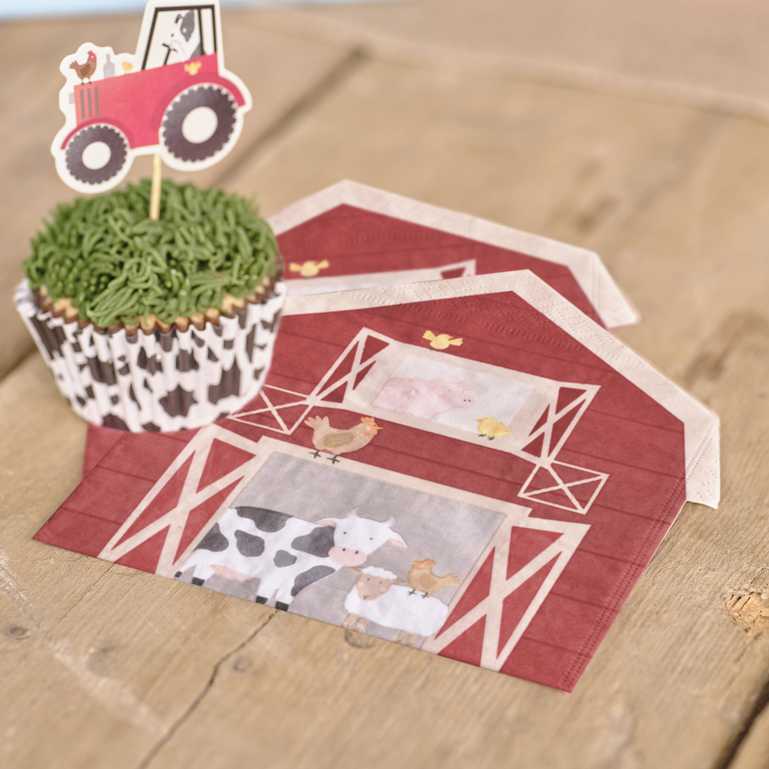 Farm animal party napkins barn design disposable party supplies