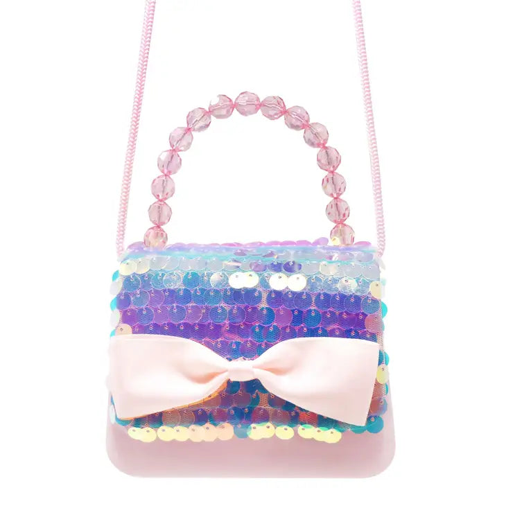 pink sequin kids handbag – party accessory australia