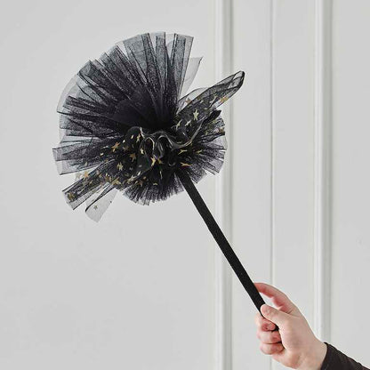 black and gold star witches broom – halloween costume accessory australia