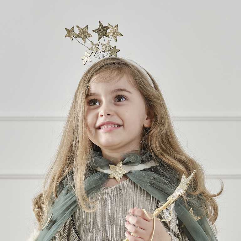 Gold Stars Kids Christmas Costume Headband - Christmas party decorations and tableware from Party & Pout Australia
