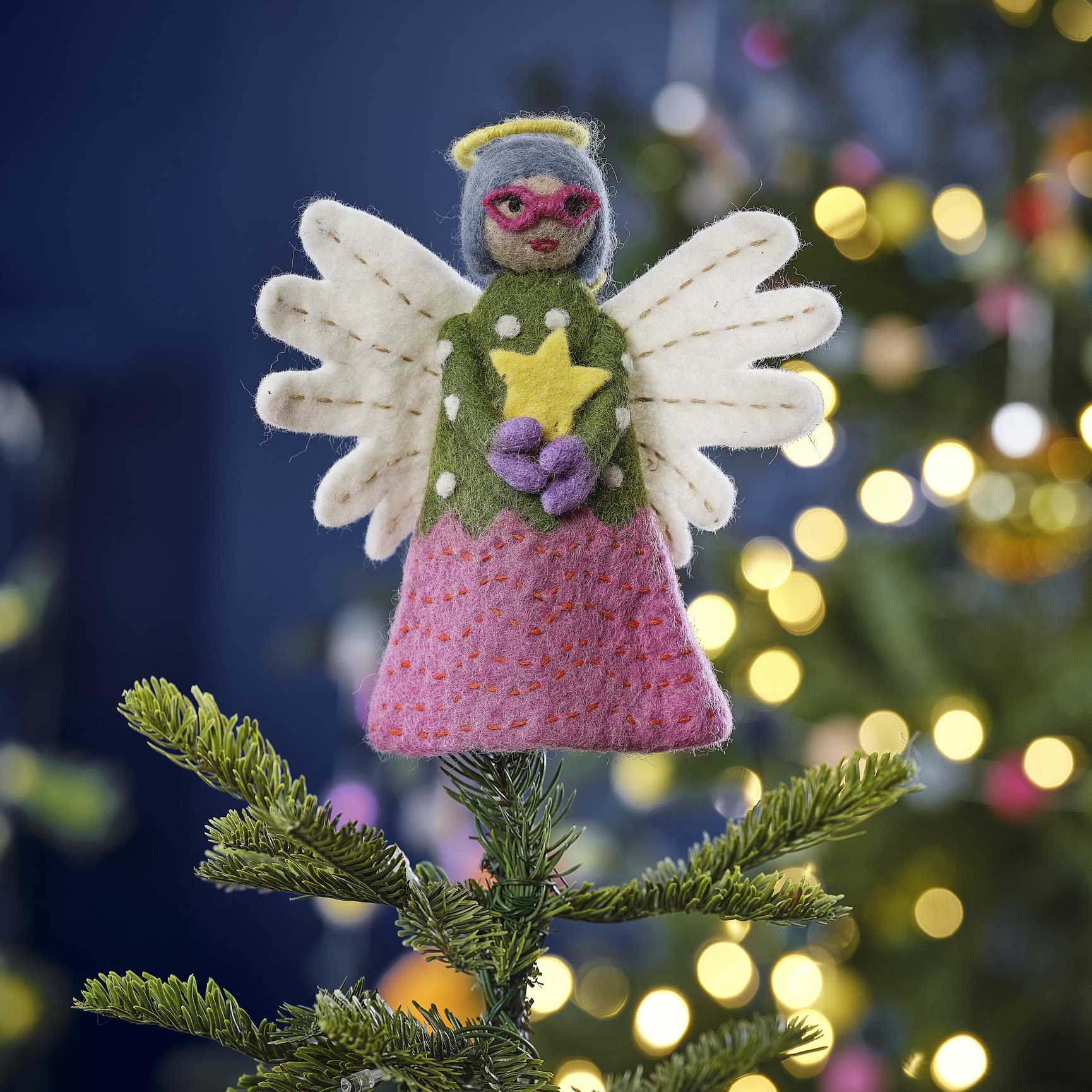 Felt Angel Christmas Tree Topper - Christmas party decorations and tableware from Party & Pout Australia
