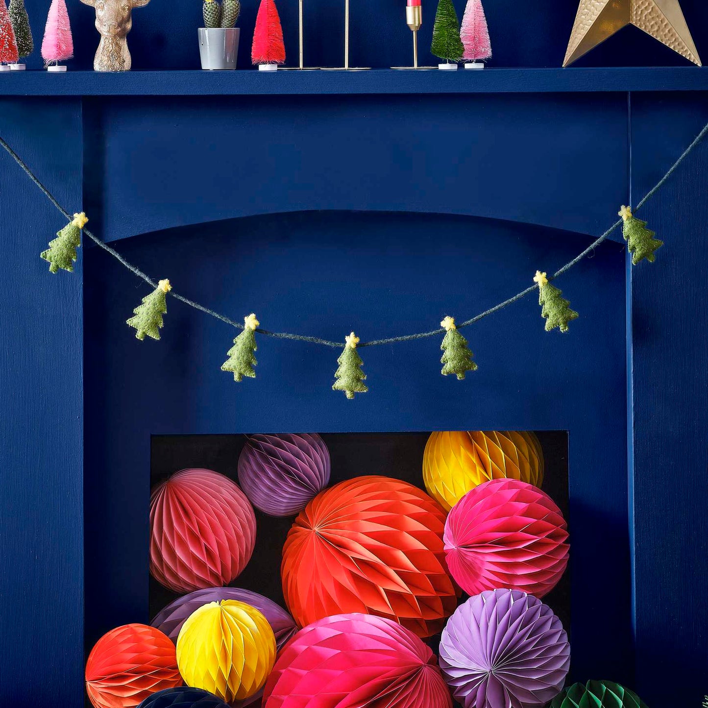 Felt Christmas Tree Bunting Decoration - Christmas party decorations and tableware from Party & Pout Australia