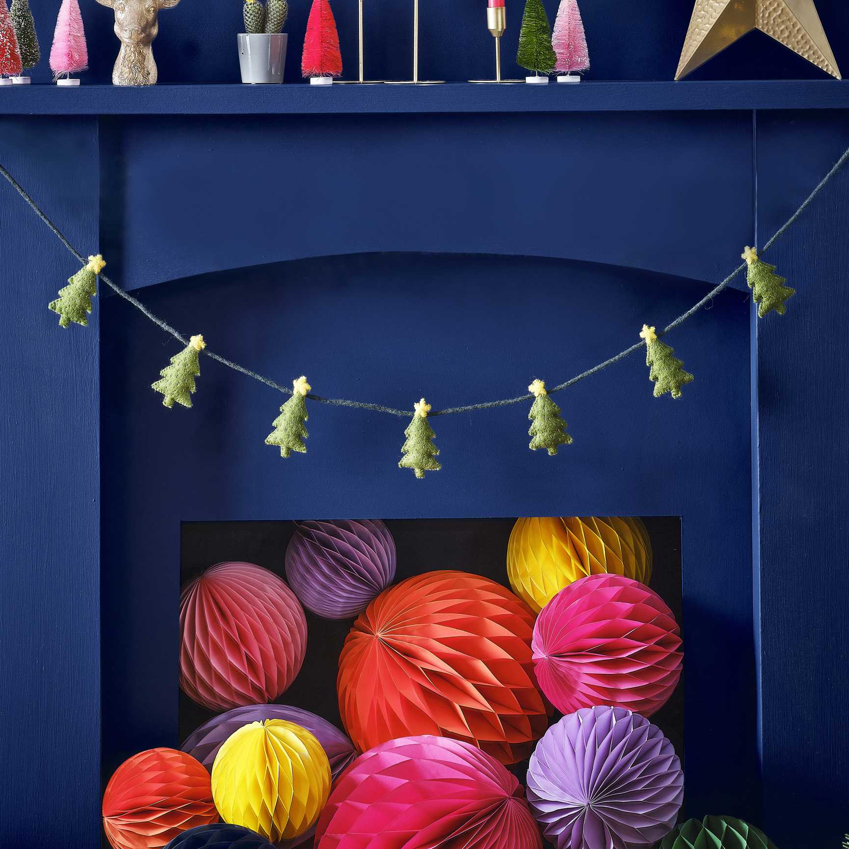 Felt Christmas Tree Bunting Decoration - Christmas party decorations and tableware from Party & Pout Australia