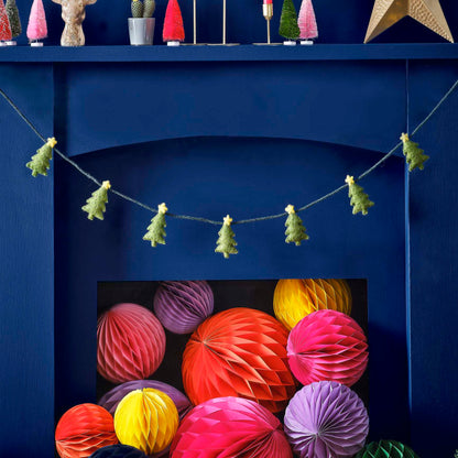 Felt Christmas Tree Bunting Decoration - Christmas party decorations and tableware from Party & Pout Australia