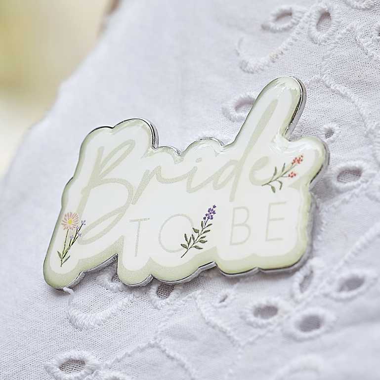 Floral Bride To Be Badge - party supplies and decorations from Party & Pout Australia