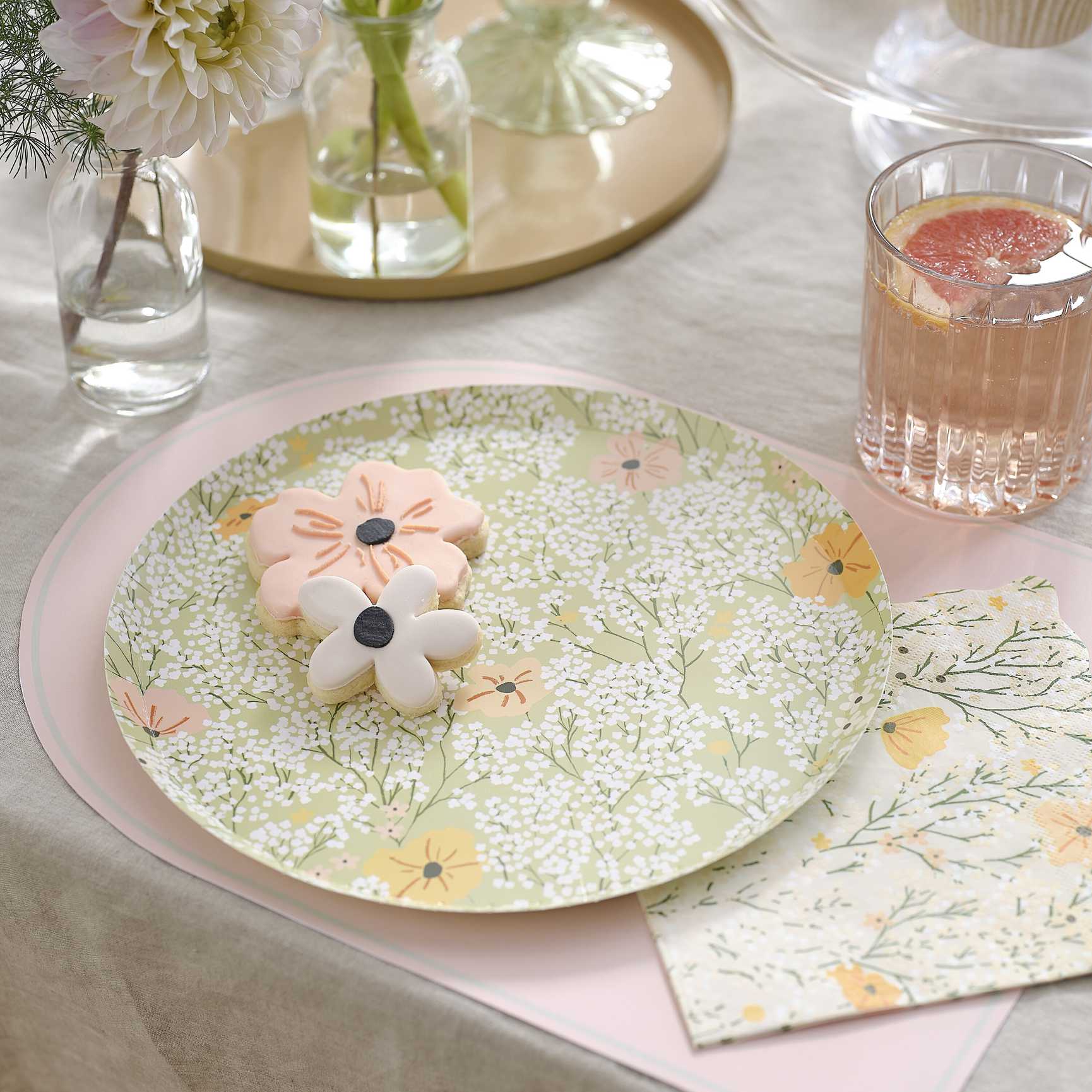 Pastel Floral Flower Paper Party Plates - party plates and tableware from Party & Pout Australia