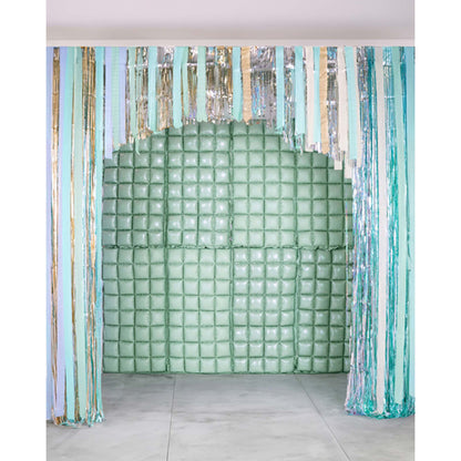 light mint party photo backdrop – pastel event décor