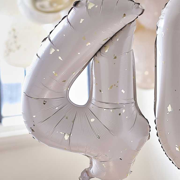 40th birthday balloon set gold speckle party supplies