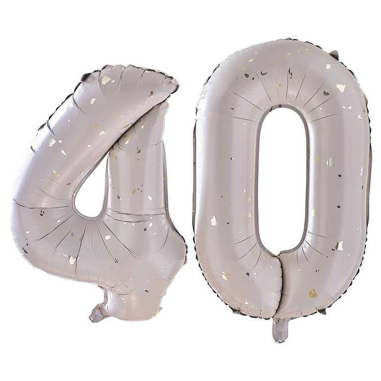 milestone birthday balloon decoration gold speckle theme
