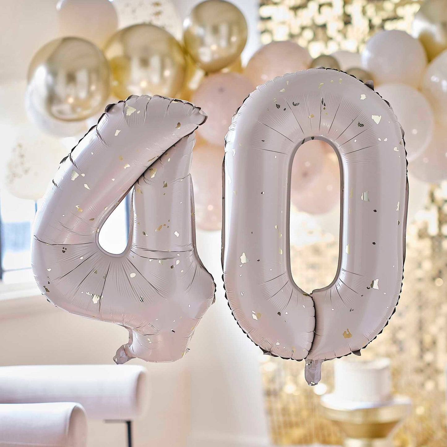 gold speckle 40th birthday balloons for celebration decoration