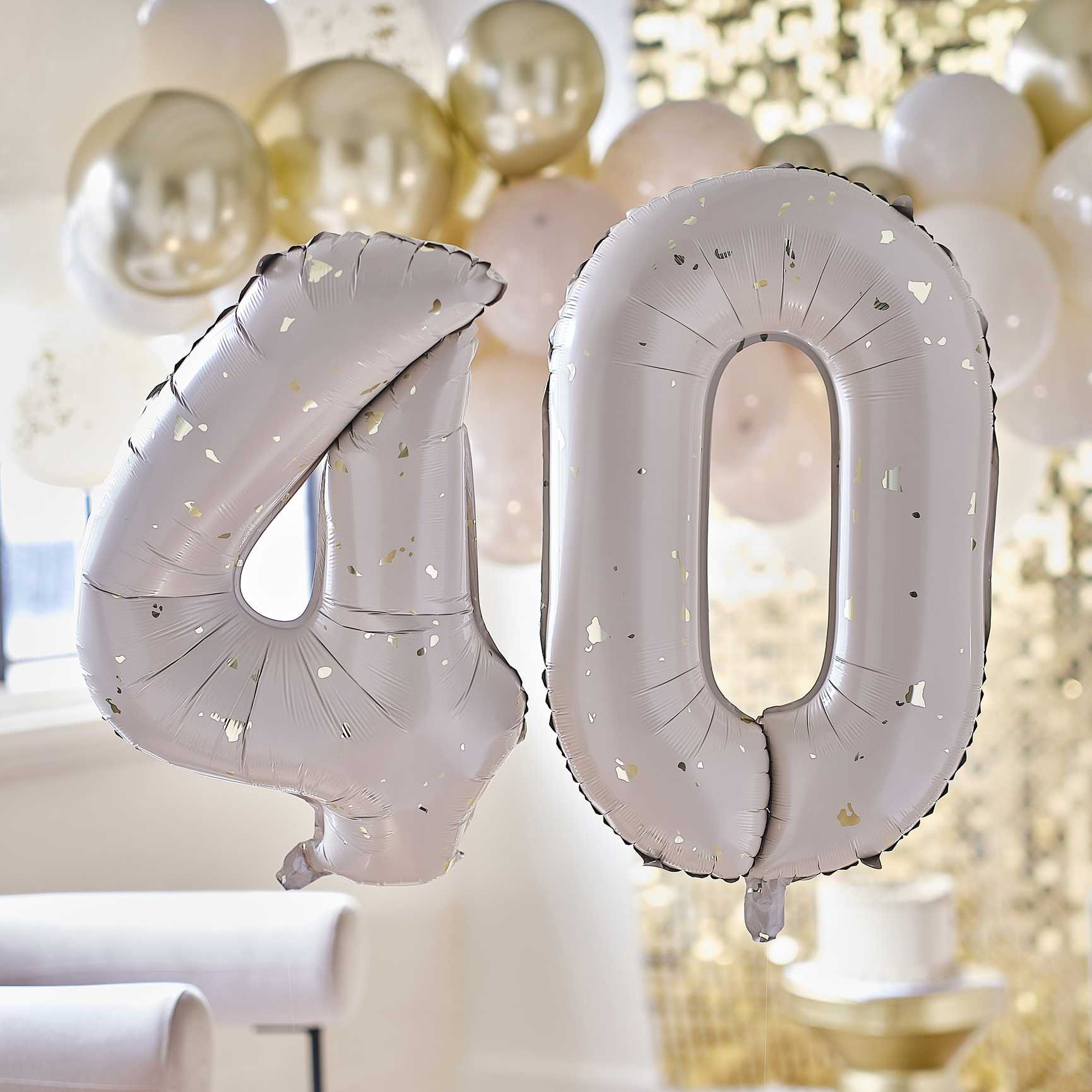 gold speckle 40th birthday balloons for celebration decoration
