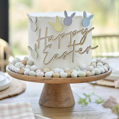 Happy Easter Wooden Cake Topper Decoration - party supplies and decorations from Party & Pout Australia