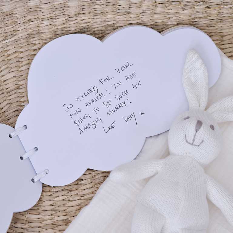 Wooden baby shower guest book blank keepsake for newborn welcome
