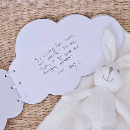 Wooden baby shower guest book blank keepsake for newborn welcome