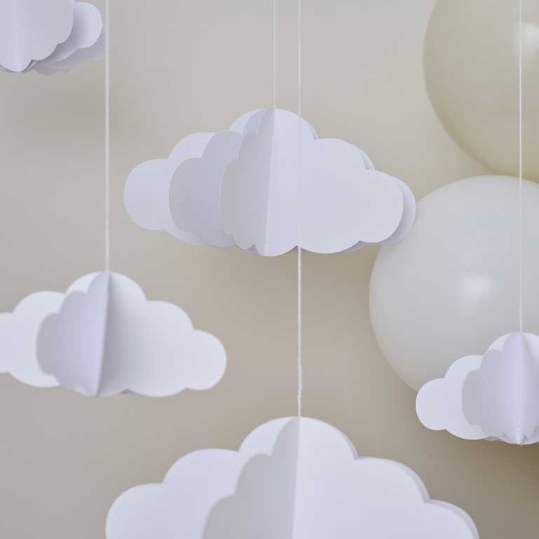 Paper cloud ceiling decorations baby shower nursery décor