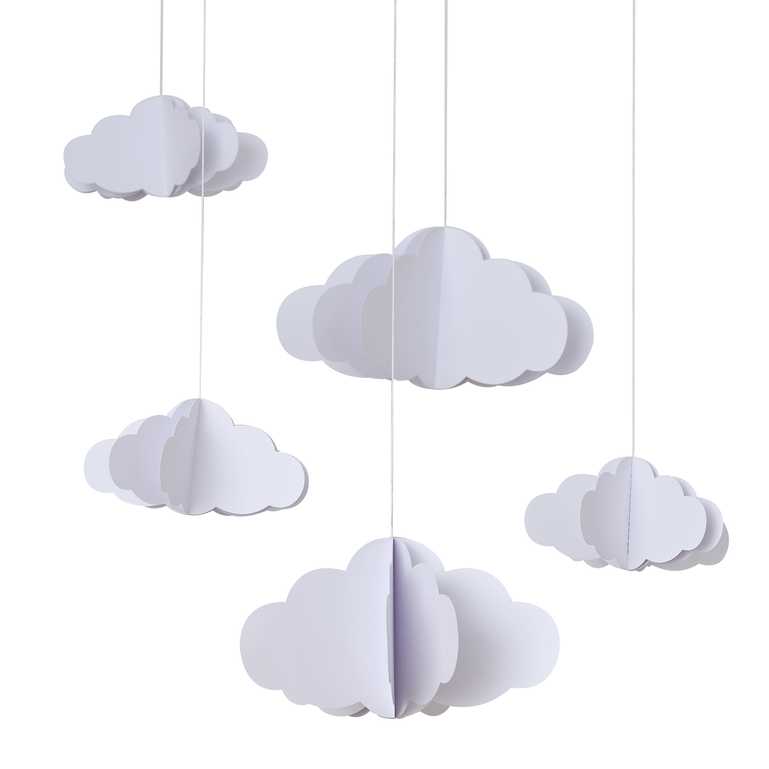 Hanging cloud decorations for kids party or birthday backdrop