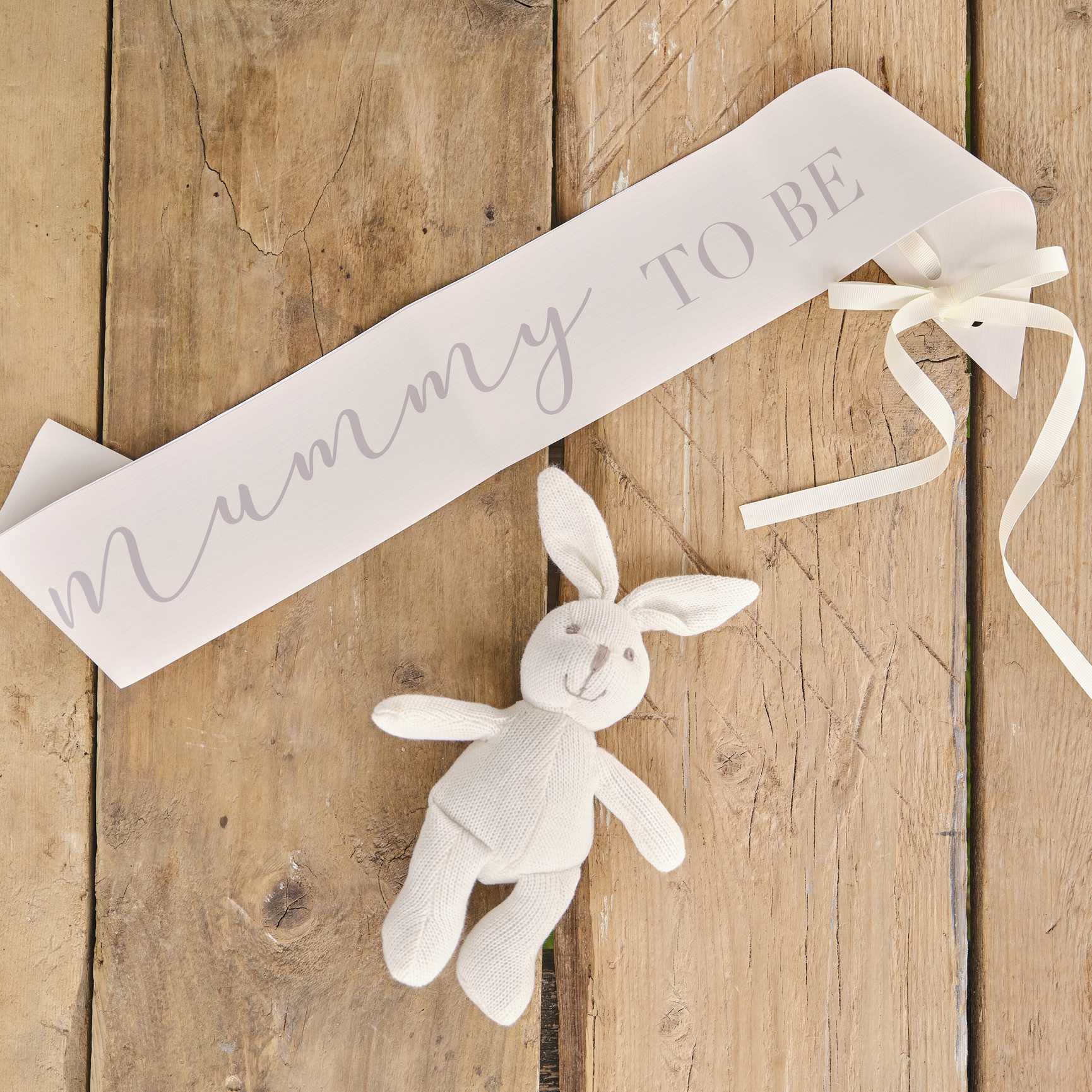 Cream mummy-to-be sash baby shower gift Australia