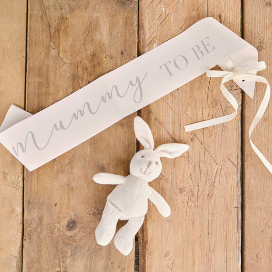 Cream mummy-to-be sash baby shower gift Australia