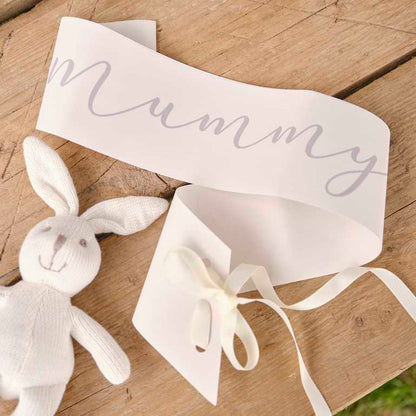 Neutral baby shower sash for mum to be party supplies