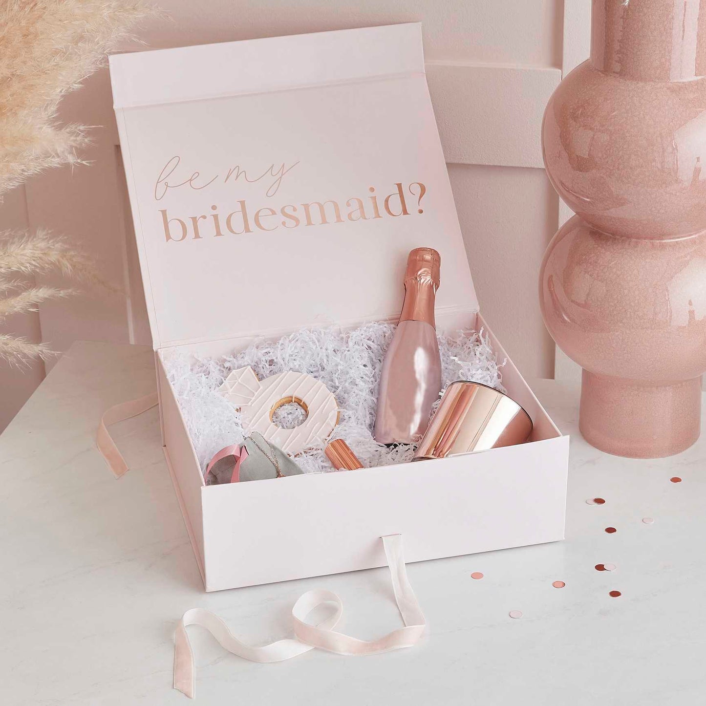 rose gold bridesmaid proposal box – will you be my bridesmaid gift australia