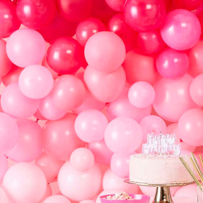 Pink ombre balloon wall decoration for birthday and baby shower party supplies
