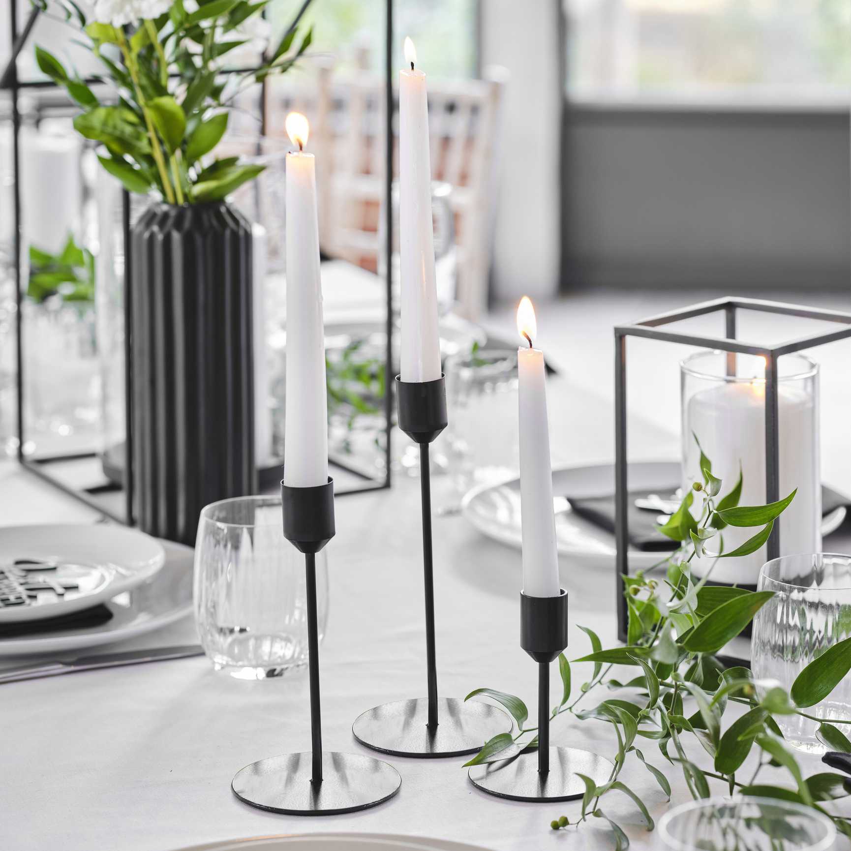 Matte Black Contemporary Wedding Candle Holders - party supplies and decorations from Party & Pout Australia