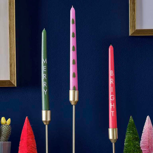Merry and Bright dinner candles set – Christmas table décor australia