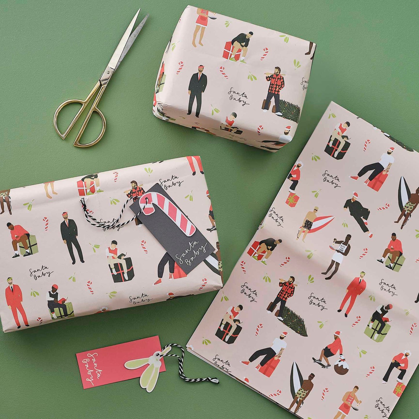 Eco-Friendly Santa Baby Christmas Gift Wrapping Paper Set - party supplies and decorations from Party & Pout Australia