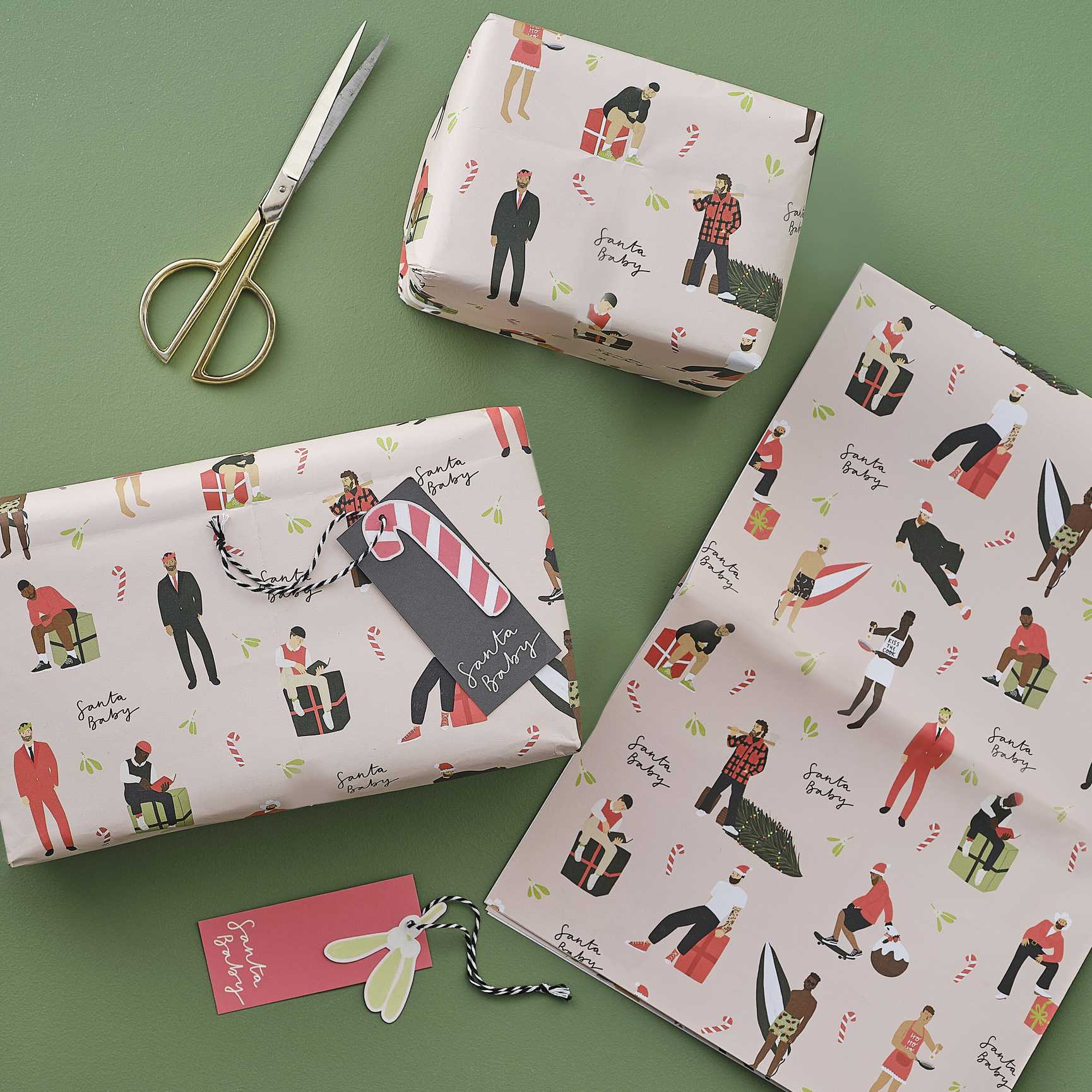 Eco-Friendly Santa Baby Christmas Gift Wrapping Paper Set - party supplies and decorations from Party & Pout Australia