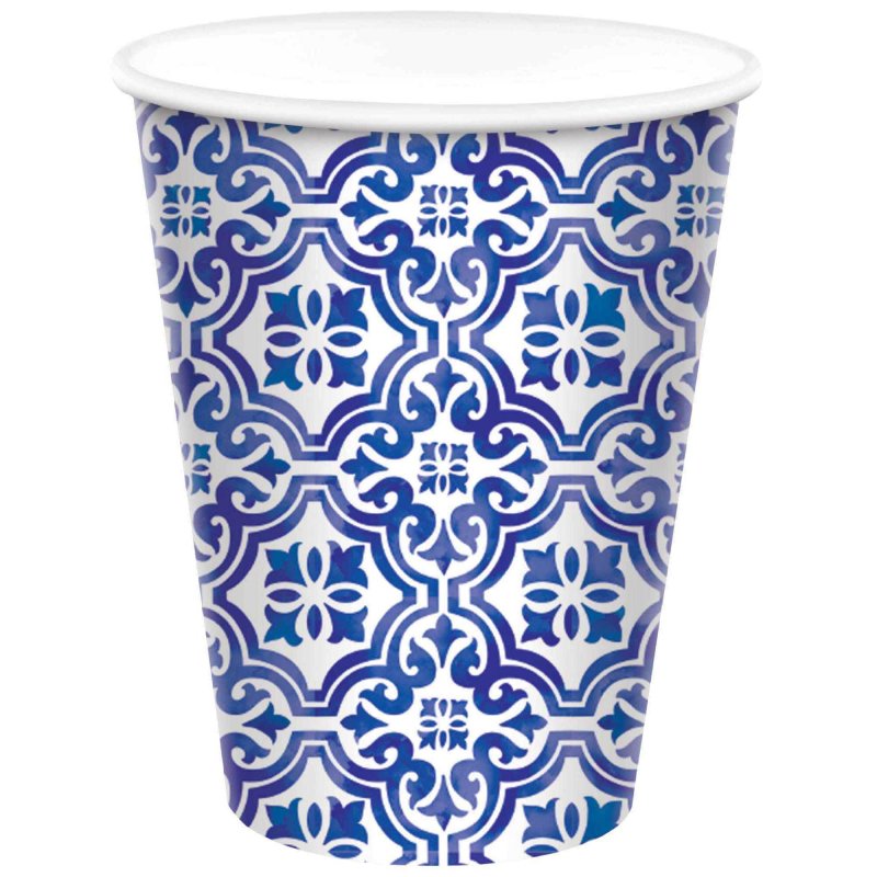 Mediterranean Paper Party Cups Pk 8 - party cups and drinkware from Party & Pout Australia
