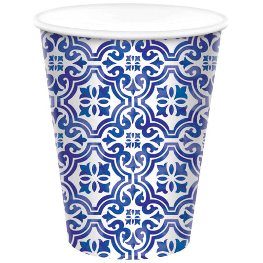 Mediterranean Paper Party Cups Pk 8 - party cups and drinkware from Party & Pout Australia