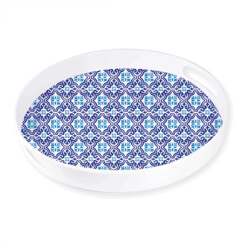 Mediterranean Round Table Tray with Handles - party supplies and decorations from Party & Pout Australia